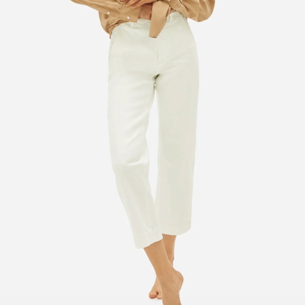 Everlane - The Straight-Leg Crop in Bone (White)